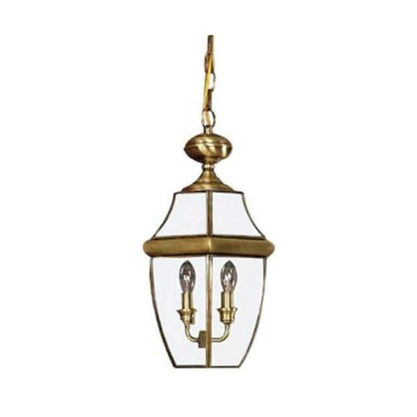 Filament Design Lawrence 3-Light Antique Brass Outdoor Incandescent Hanging Light