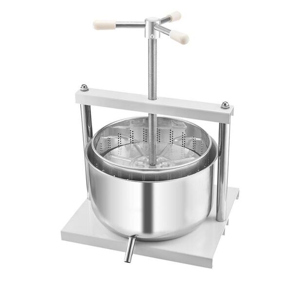 3.17 gal./12l Fruit Wine Press, 2 Stainless Steel Barrels, Cider Apple Grape Tincture Honey Olive Oil Making Press