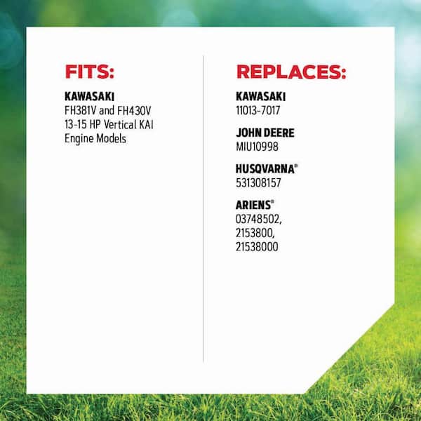 Air Filter for Riding Mowers, Fits Kawasaki FH381V and FH430V 13-15 HP Vertical KAI Engine Models