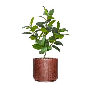 Real touch 59 in. fake Rubber tree in a fiberstone planter
