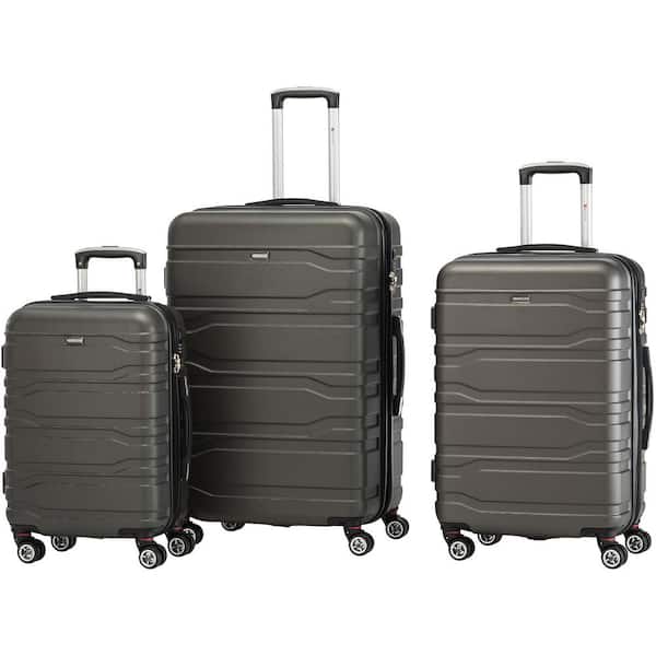 MANCINI San Marino Collection Grey ABS Lightweight Spinner Luggage Set