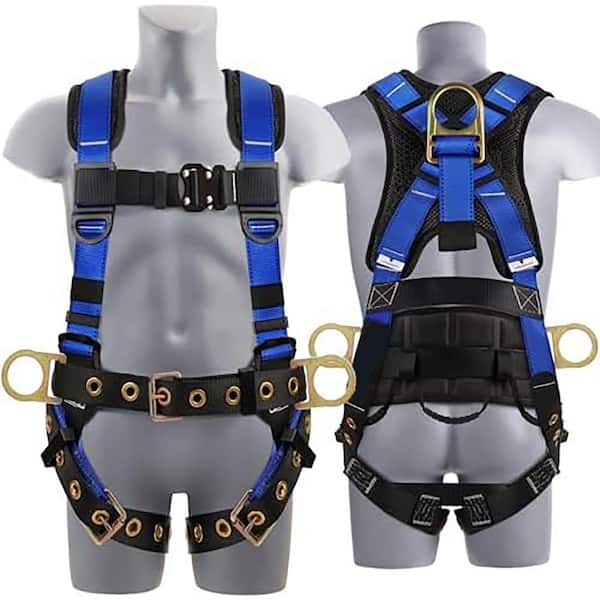 Full Body Safety Harness Fall Protection Construction Belt with Quick Connected Chest Buckle and Tongue Leg Buckle