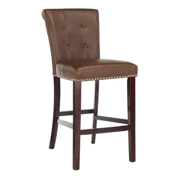 SAFAVIEH Taylor 44.5 in. Brown Wooden Bar Stool Set of 2