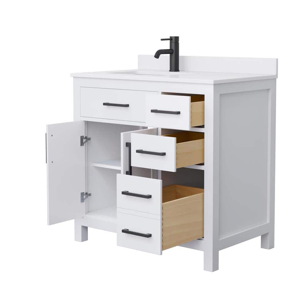 Beckett 36" White Freestanding Single Bathroom Vanity with Marble Top