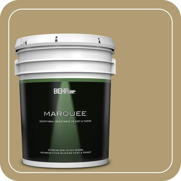 BEHR MARQUEE 5 gal. #QE-36 Golden Sage Semi-Gloss Enamel Exterior Paint & Primer