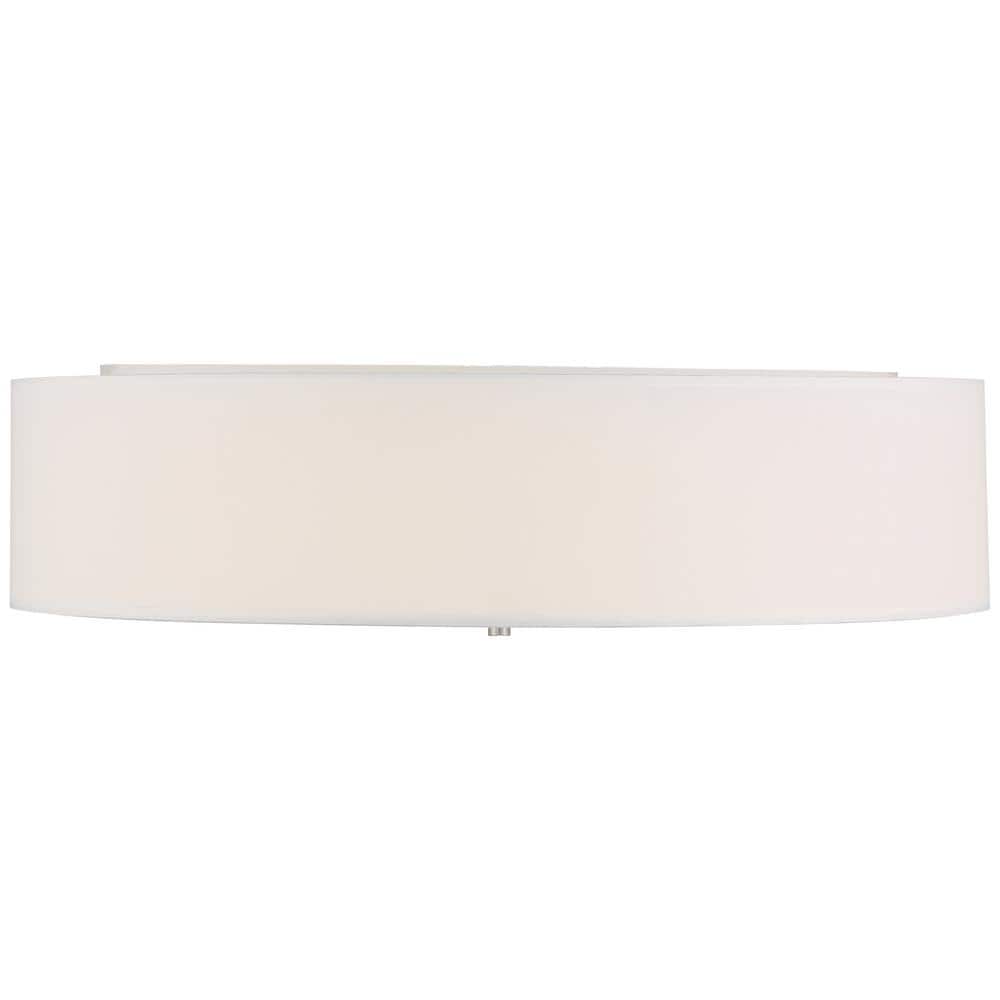Sleek Brushed Steel LED Drum Flush Mount Ceiling Light