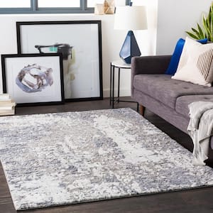 Safira Gray 3 ft. 11 in. x 5 ft. 7 in. Abstract Area Rug