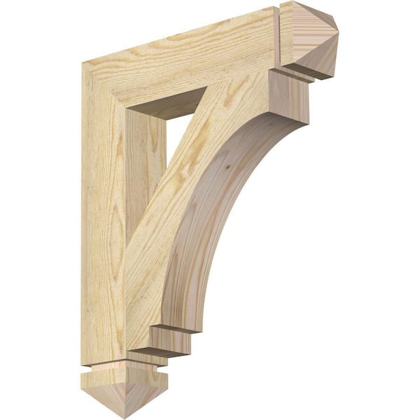 Ekena Millwork 4 in. x 24 in. x 20 in. Douglas Fir Imperial Arts and Crafts Rough Sawn Bracket