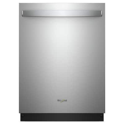 Whirlpool 24 in. Fingerprint Resistant Stainless Steel Top Control Built-In Tall Tub Dishwasher with Third Level Rack, 47 dBA 24 in. Fingerprint Resistant Stainless Steel Top Control Built-In Tall Tub Dishwasher with Third Level Rack, 47 dBA