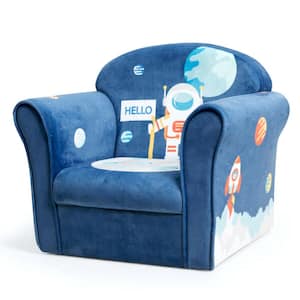 Blue Kids Astronaut Sofa Children Armrest Couch Upholstered Chair