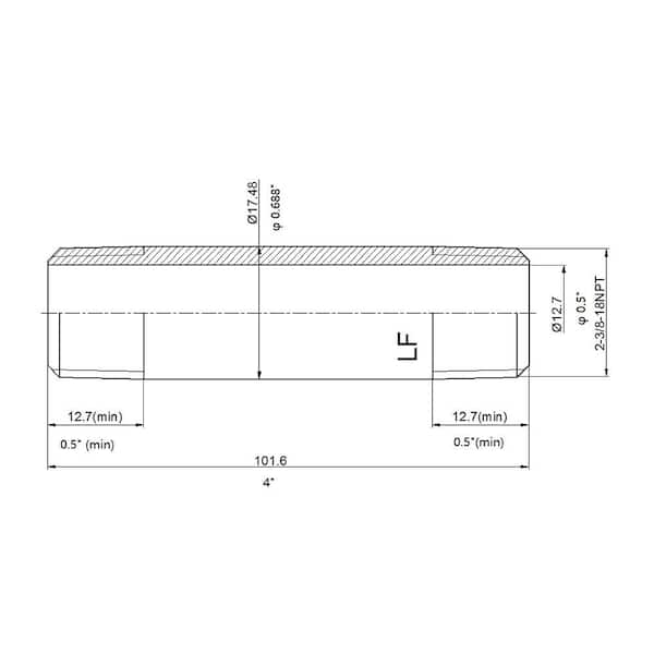3/8 in. x 4 in. MIP Brass Nipple Fitting