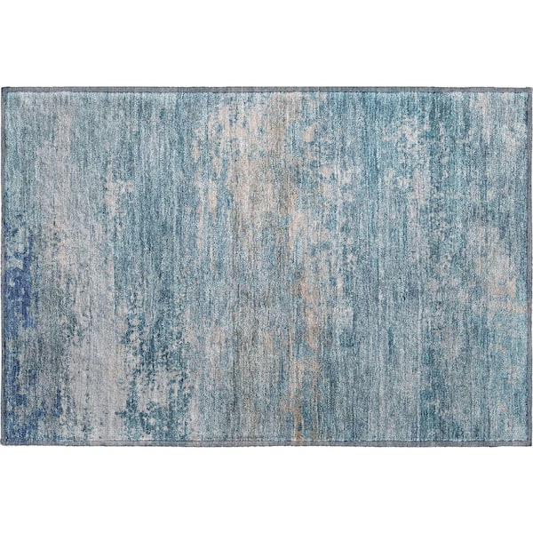 Mayfield Premium Machine Washable Abstract AMF2071 Sky 2 ft. x 3 ft. Accent Rug
