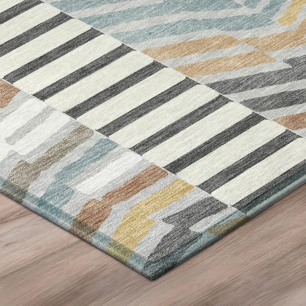 Chantille Machine Washable Indoor/Outdoor Abstract ACN3044 Silver 3 ft. x 4 ft. Area Rug