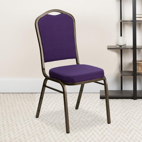 Fabric Stackable Chair in Purple