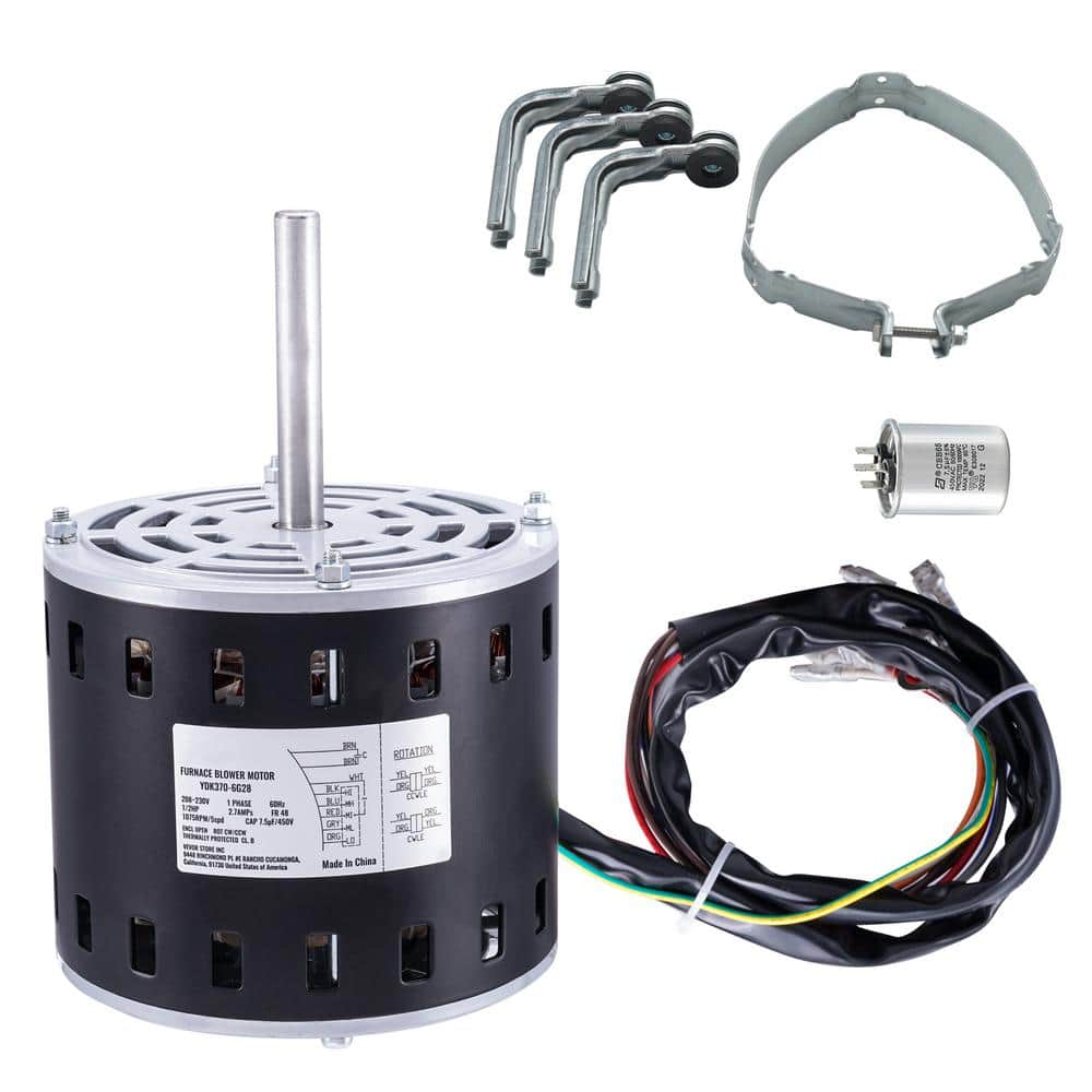 Furnace Blower Motor 1/2 HP 208/230-Volt 2.7 Amps 1075-RPM CW/CCW Rotation Blower Motor 48-Frame 3.4 in. Shaft Length price history on PriceWatchPro