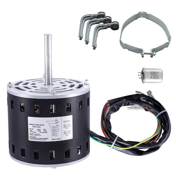 SKYSHALO Furnace Blower Motor 1/2 HP 208/230-Volt 2.7 Amps 1075-RPM CW/CCW Rotation Blower Motor 48-Frame 3.4 in. Shaft Length