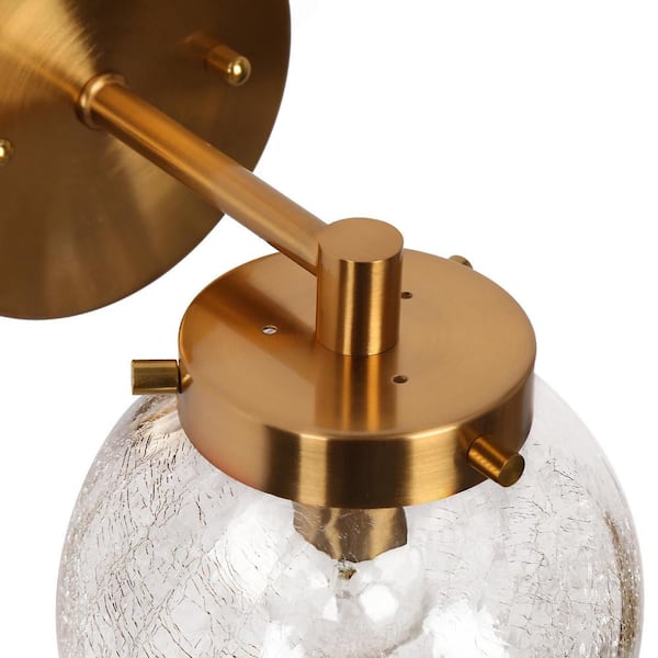 LNC Modern 5.1 in. 1-Light Plated Brass Wall Sconce with Cracked