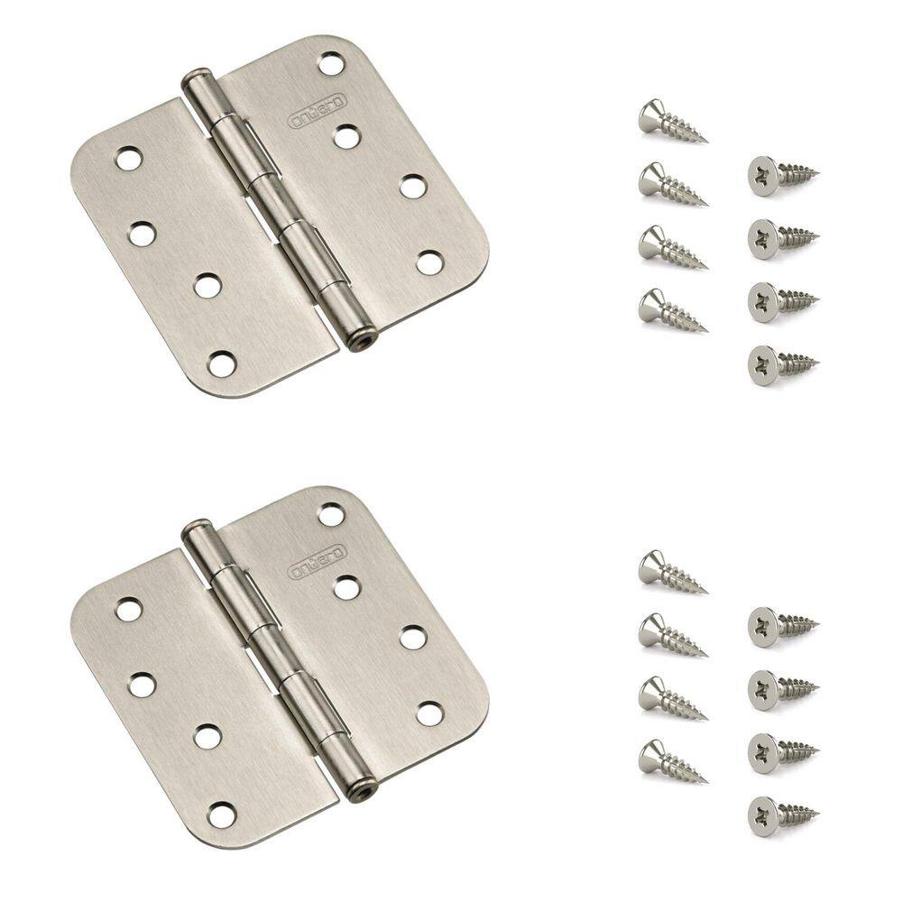 4 in. x 4 in. Brushed Nickel Full Mortise Butt Hinge with Removable Pin (2-Pack) price history on PriceWatchPro