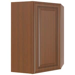 24 in. x 30 in. x 24 in. Cameo Scotch Plywood Wall Diagonal Shaker Style Stock Corner Kitchen Cabinet