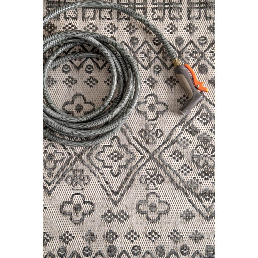 Reversible Ivory Synthetic 62"x24" Easy Care Area Rug