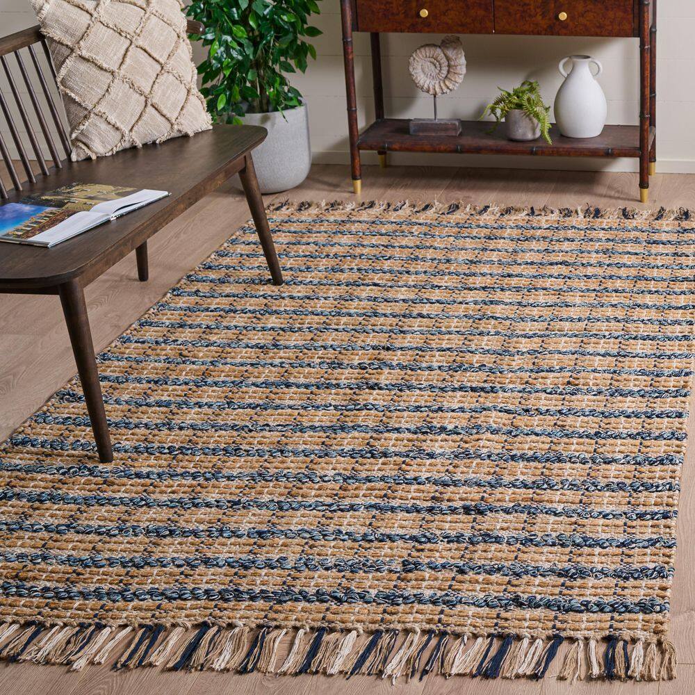 Cape Cod 6 ft. x 6 ft. Square Blue/Natural Plaid Area Rug price history on PriceWatchPro