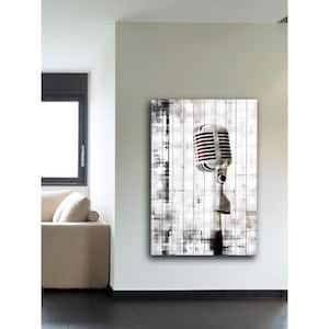 18 in. H x 12 in. W "Mic" by Marmont Hill Printed White Wood Wall Art