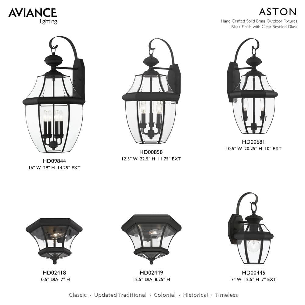 Monterey Colonial Style Black Brass Outdoor Wall Lantern