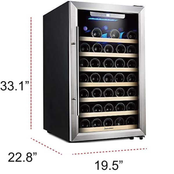 Kalamera 50 Bottle Compressor Wine Refrigerator Single Zone With Touch Control Krc 52szf The Home Depot