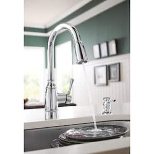 Noell Single-Handle Pull-Down Sprayer Kitchen Faucet with Reflex, Soap Dispenser and Power Clean in Chrome