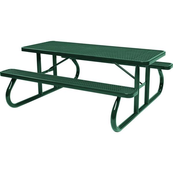 Tradewinds Park 8 ft. Green Commercial Picnic Table