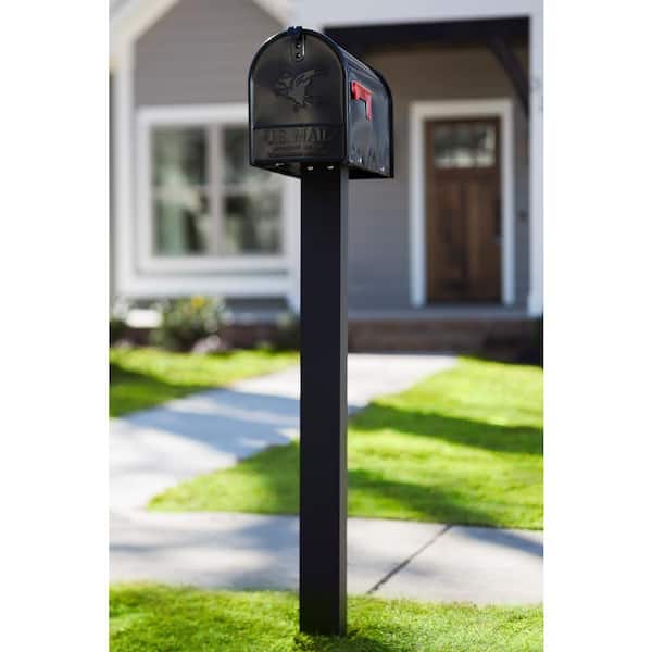 Brighton Aluminum, Top Mount, Mailbox Post, Black