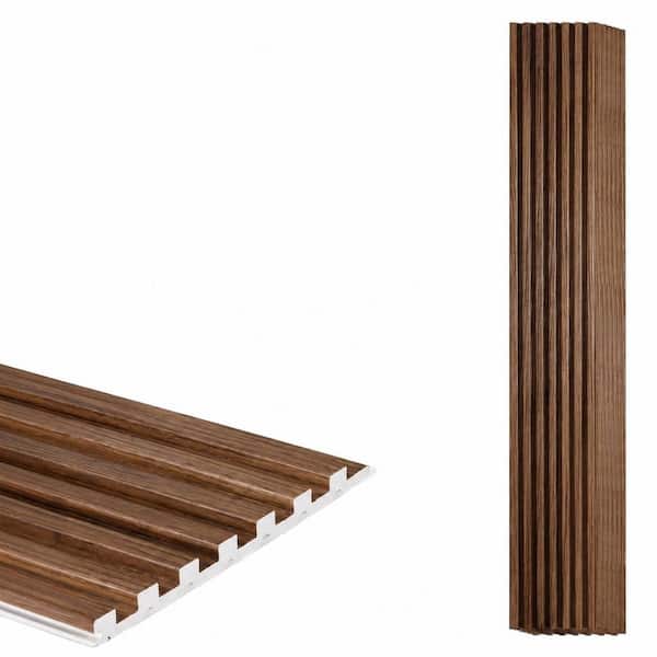 WPC Acoustic Slat Wall Panels 8-Pack 96 x 6 in. Waterproof Textured Panels for Interior Wall Decor, Solid