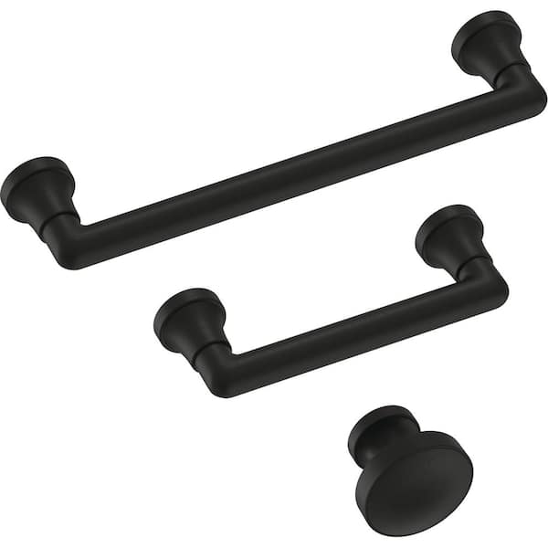 Liberty P604DAV-FB Black Metal 3-Wire Cabinet Drawer Knob Pull - Modern Bar Pull