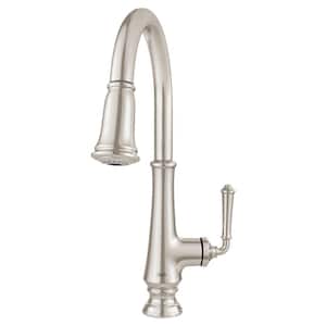 Delancey Single-Handle Pull-Down Sprayer Kitchen Faucet in Polished Nickel