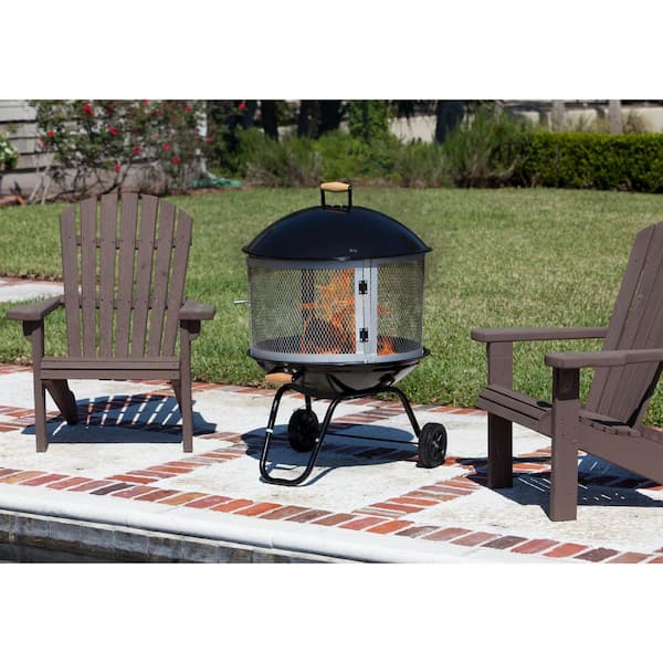 Bessemer 28 In Round Steel Fire Pit, Backyard Creations 28 Portable Fire Pit Assembly