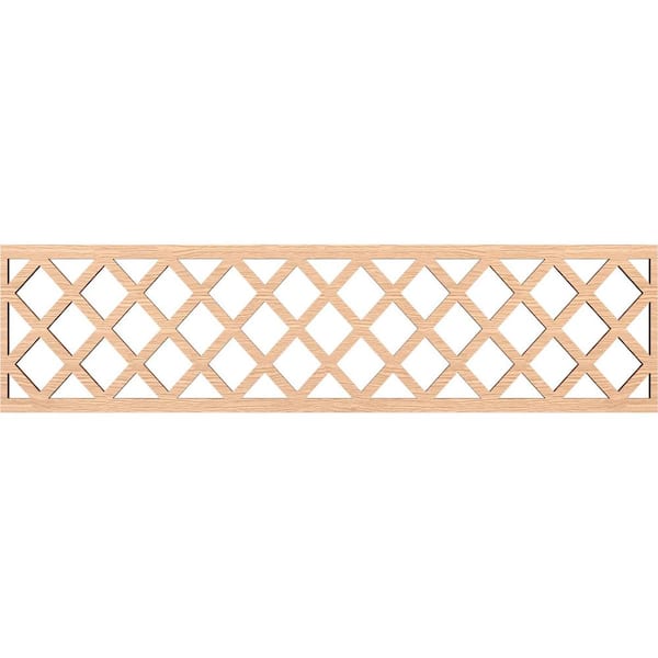 Ekena Millwork Manchester Fretwork 0.375 in. D x 47 in. W x 12 in. L Red Oak Wood Panel Moulding
