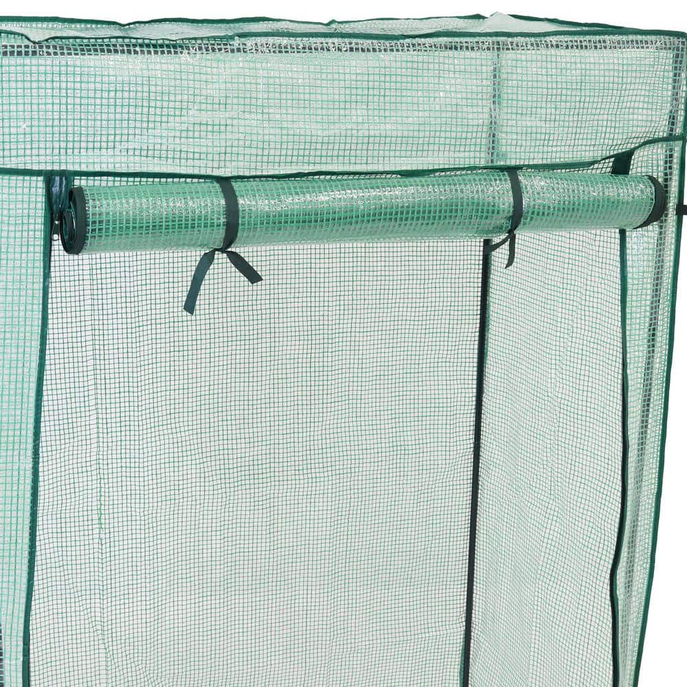 Deluxe Portable UV-Protected Green Plant Starter Greenhouse with Roll-Up Door