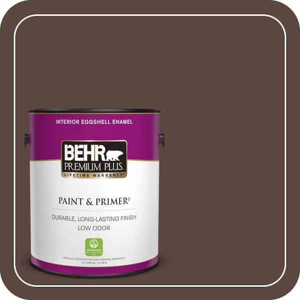 BEHR PREMIUM PLUS 1 gal. #N170-7 Baronial Brown Eggshell Enamel Low Odor Interior Paint & Primer