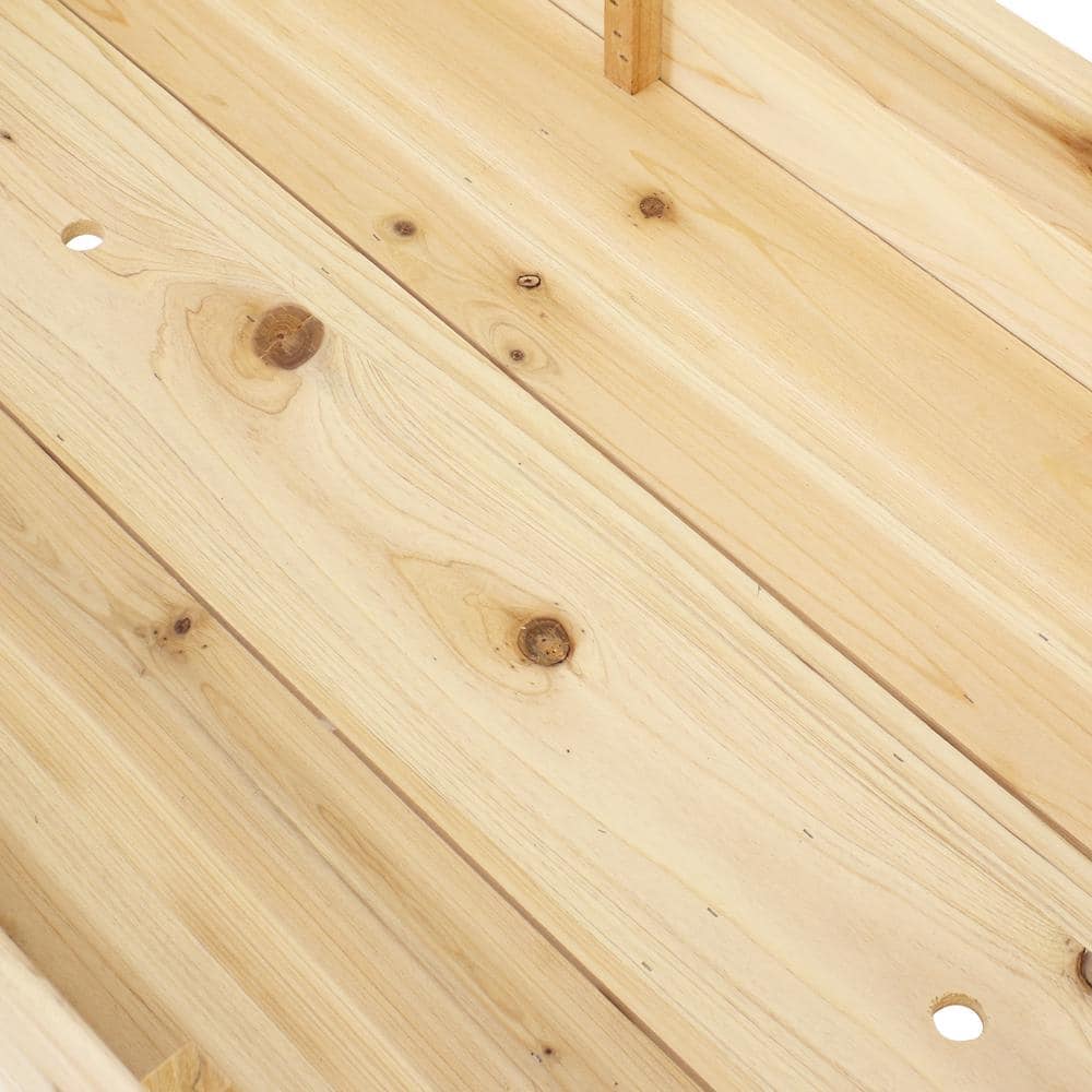 Light Brown Fir Wood Elevated Garden Planter Box