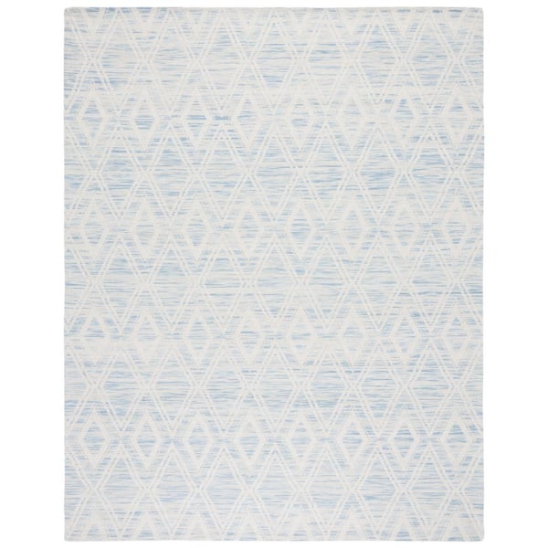 Marbella Light Blue/Ivory 8 ft. x 10 ft. Geometric Area Rug