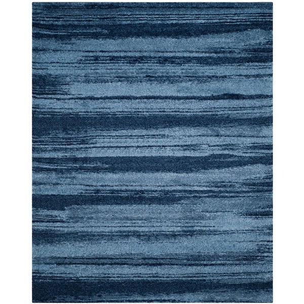 Retro 10 ft. x 14 ft. Light Blue/Blue Abstract Area Rug