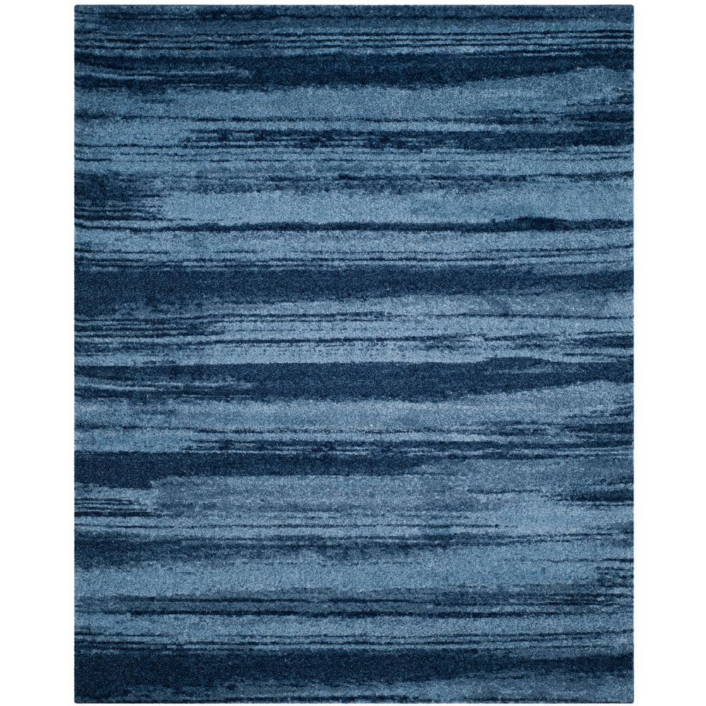 SAFAVIEH Retro Light Blue/Blue 8 ft. x 10 ft. Striped Area Rug RET2693