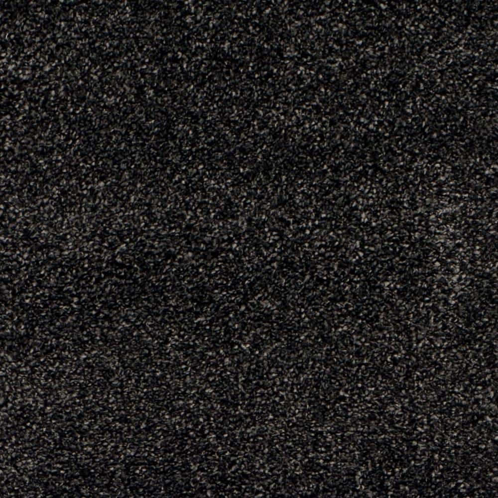 Dark Grey Synthetic Shag Runner Rug, 2' x 6'