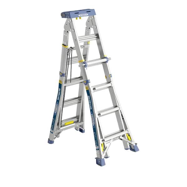 WERNER 20 ft. Reach Aluminum Multi-Max Pro Multi-Position Ladder, 375 lbs. Load Capacity Type IAA Duty Rating