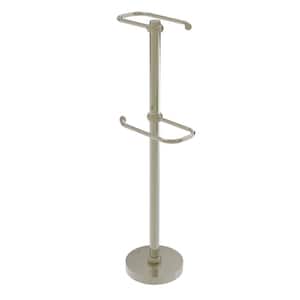 Free Standing Two Roll Toilet Paper Holder Stand in Polished Nickel