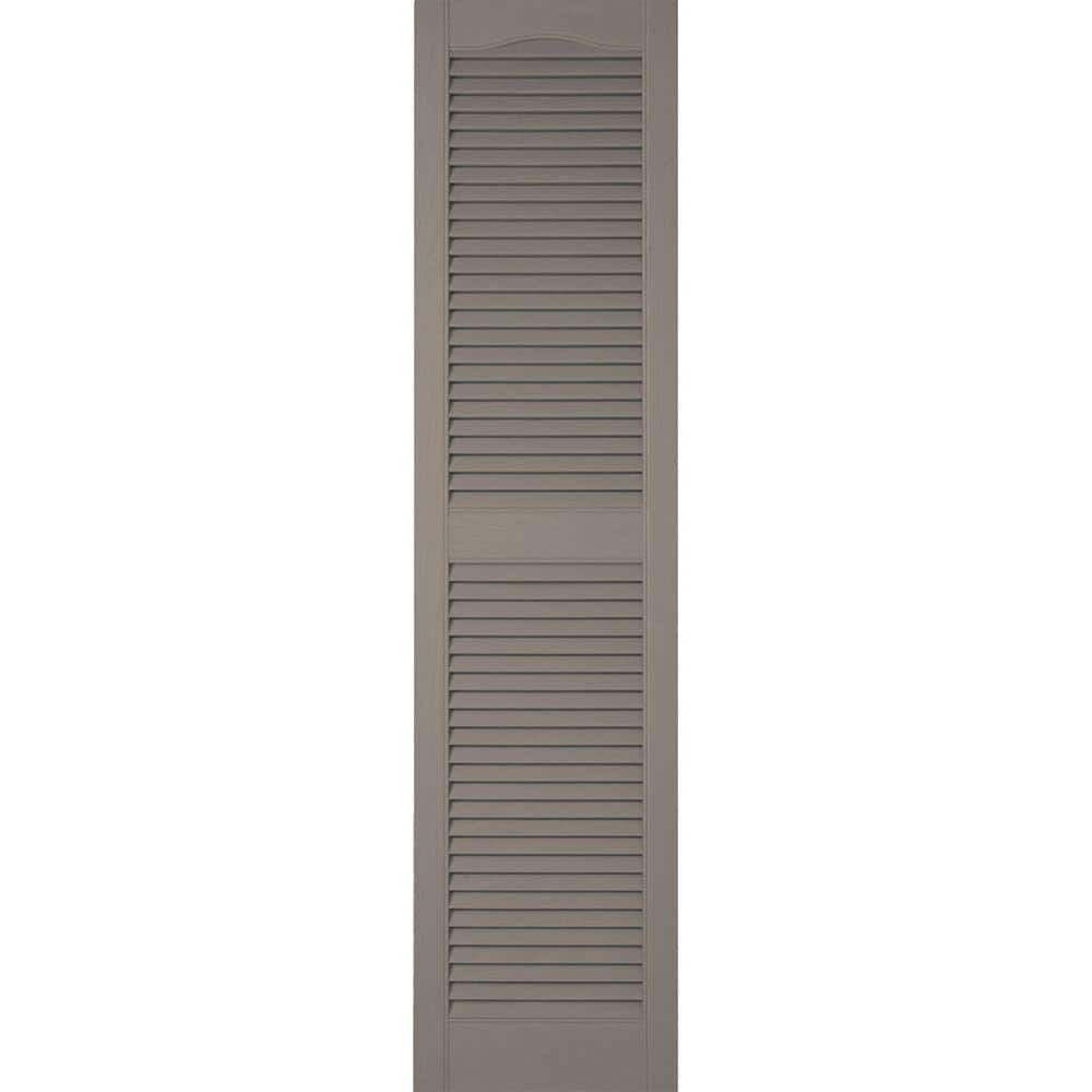 12 in. x 78 in. Lifetime Vinyl Custom Cathedral Top Center Mullion Open Louvered Shutters Pair Clay price history on PriceWatchPro