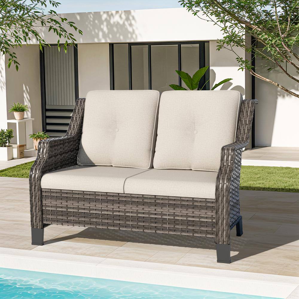 Reviews for Gardenbee Brown Wicker Outdoor Patio Loveseat 2Seat Sofa