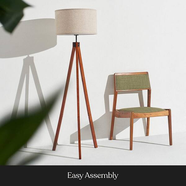Tripod Floor Lamp With Solid Wood Legs, Brightech Carter Nightstand And Side Table Lamp