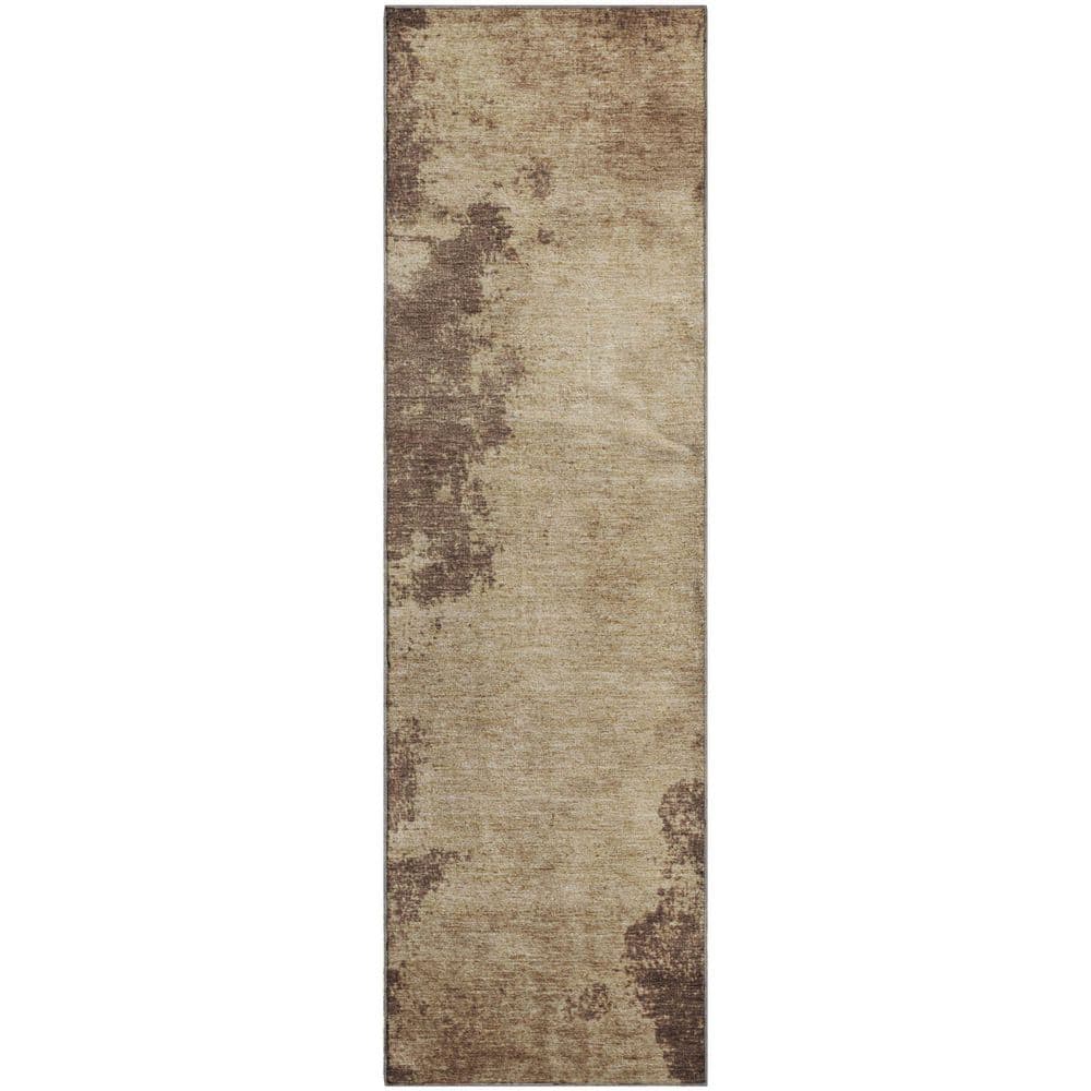 Mayfield Premium Machine Washable Abstract AMF1902 Brown 2 ft. 3 in. x 7 ft. 6 in. Runner Rug price history on PriceWatchPro