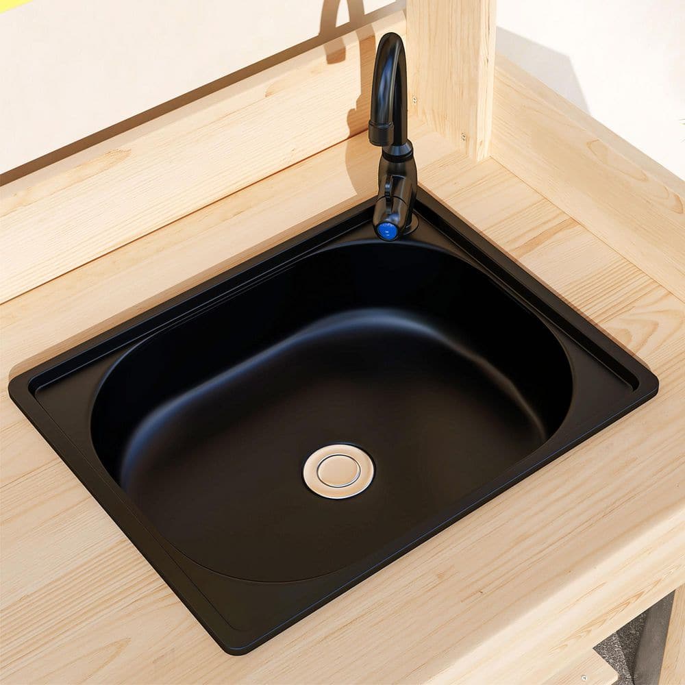 Natural Wood Potting Bench Table with Removable Sink Station